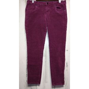 Edyson Womens Skinny Deep Purple Corduroy Jeans Mid Rise Petite Size 28P…